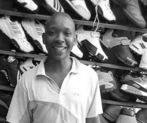 Stanley, trader who sells second-hand shoes in Nairobi.