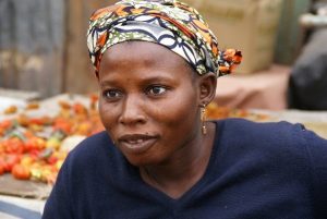 African woman sitting